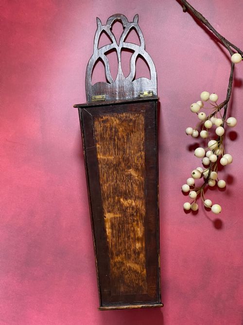 A GEORGIAN CANDLE BOX NARROW PROPORTIONS OAK MAHOGANY - ADDITIONAL PHOTO 2