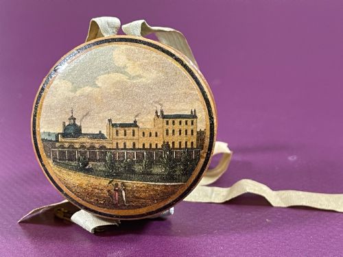 ANTIQUE TUNBRIDGE WARE TAPE MEASURE PIN CUSHION - ADDITIONAL PHOTO 1