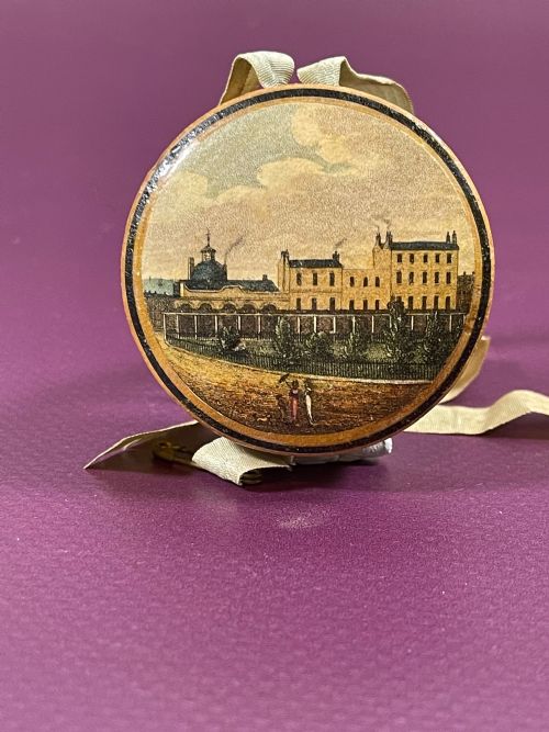 ANTIQUE TUNBRIDGE WARE TAPE MEASURE PIN CUSHION - ADDITIONAL PHOTO 3