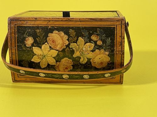ANTIQUE REGENCY PENWORK SEWING BOXPANNIER - ADDITIONAL PHOTO 4