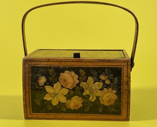 ANTIQUE REGENCY PENWORK SEWING BOXPANNIER - ADDITIONAL PHOTO 9