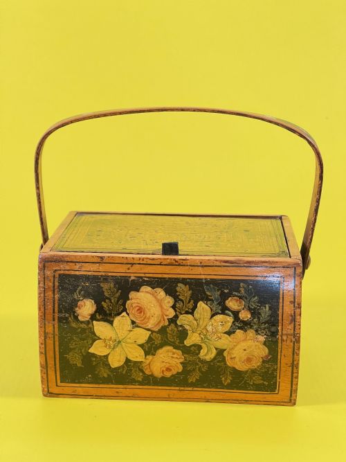 ANTIQUE REGENCY PENWORK SEWING BOXPANNIER - ADDITIONAL PHOTO 11