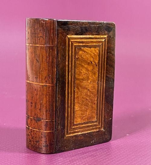 antique puzzle snuff book box - CATEGORY: ANTIQUE BOXES - DATED 19TH CENTURY