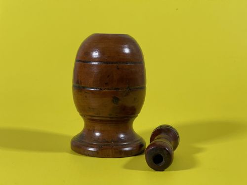 ANTIQUE TREEN SPICE OR PEPPER SHAKER - ADDITIONAL PHOTO 1