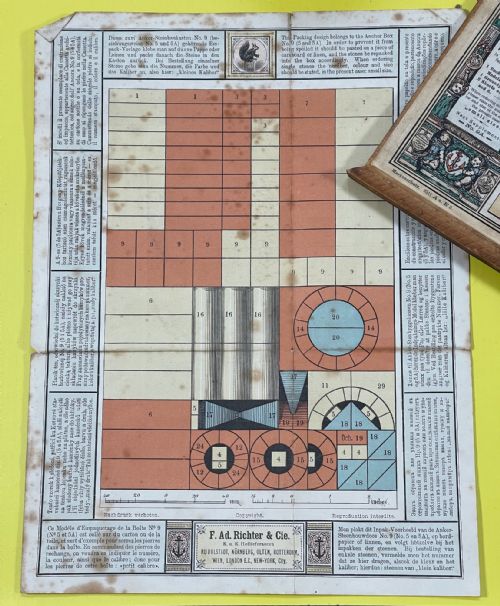 ANTIQUE RICHTER'S RICHTER'S ANCHOR BOX CONTAINING BUILDING STONES INSTRUCTIONS - ADDITIONAL PHOTO 3