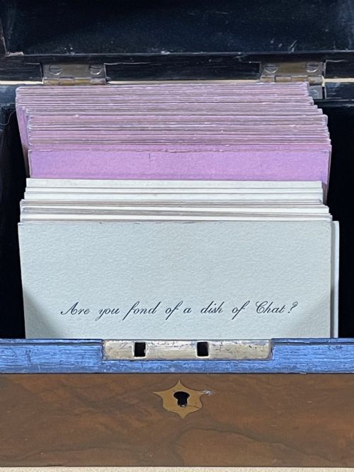 A SET OF ANTIQUE CONVERSATION CARDS GOLD RIMMED QUESTION ANSWER CARDS - ADDITIONAL PHOTO 10