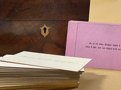 A SET OF ANTIQUE CONVERSATION CARDS GOLD RIMMED QUESTION ANSWER CARDS - ADDITIONAL PHOTO 12