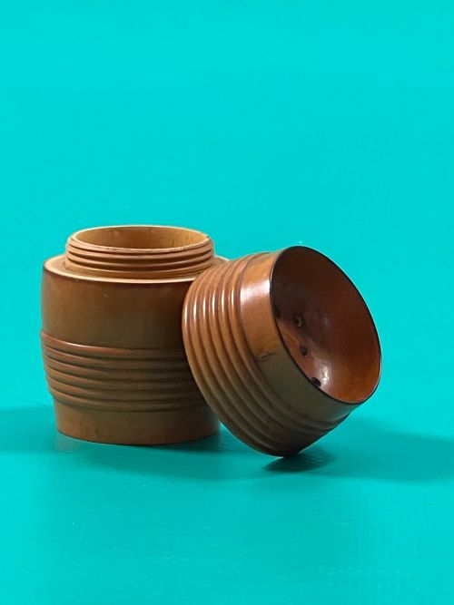 ANTIQUE TREEN POUNCE POT - ADDITIONAL PHOTO 5