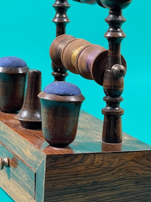 ANTIQUE ROSEWOOD SEWING COMPANION - ADDITIONAL PHOTO 1