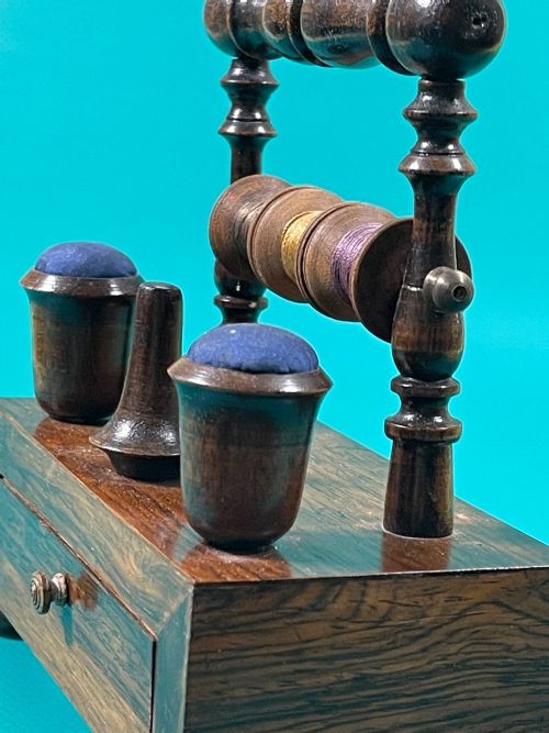 ANTIQUE ROSEWOOD SEWING COMPANION - ADDITIONAL PHOTO 2