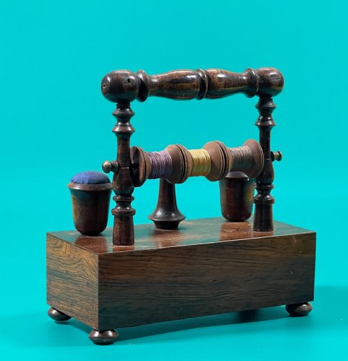 ANTIQUE ROSEWOOD SEWING COMPANION - ADDITIONAL PHOTO 4