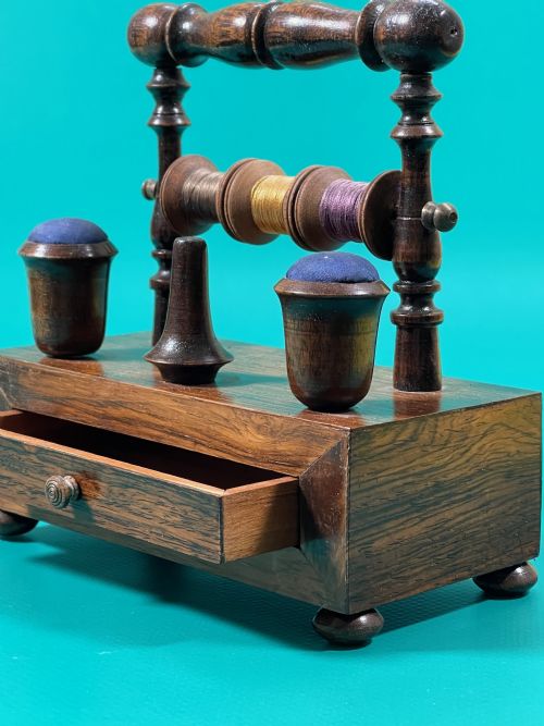 ANTIQUE ROSEWOOD SEWING COMPANION - ADDITIONAL PHOTO 9
