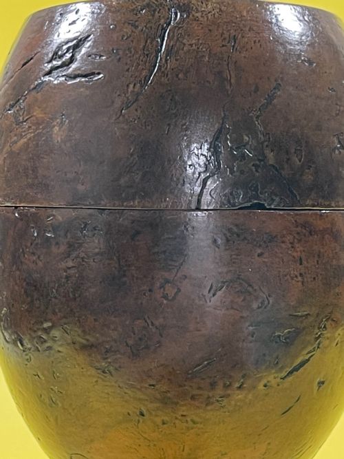 AN ANTIQUE TREEN BURR WOOD STORAGE CONTAINER - ADDITIONAL PHOTO 2