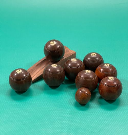 antique mini carpet bowls treen - CATEGORY: ANTIQUE MISCELLANEOUS - DATED 1900