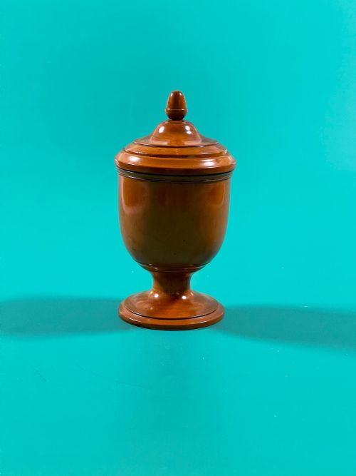 antique treen lidded spice pot - CATEGORY: ANTIQUE MISCELLANEOUS - DATED 19TH CENTURY