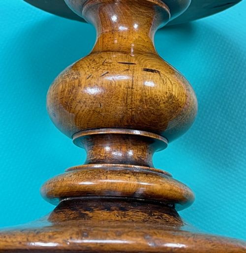 ANTIQUE 18TH CENTURY LEAD WEIGHTED CANDLE STAND - ADDITIONAL PHOTO 2