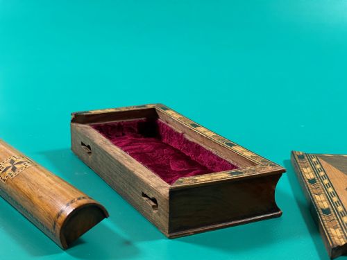ANTIQUE INLAID PUZZLE BOOK BOX - ADDITIONAL PHOTO 1