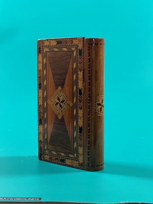 ANTIQUE INLAID PUZZLE BOOK BOX - ADDITIONAL PHOTO 4