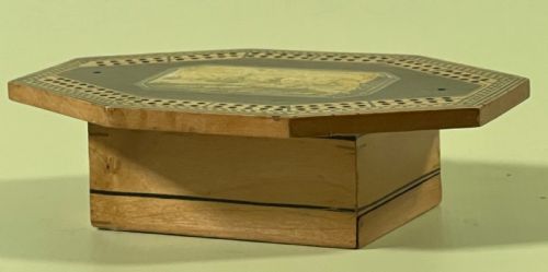 AN EARLY 1800S TUNBRIDGE WARE OCTAGONAL CRIBBAGE BOARD BOATING INTEREST - ADDITIONAL PHOTO 3
