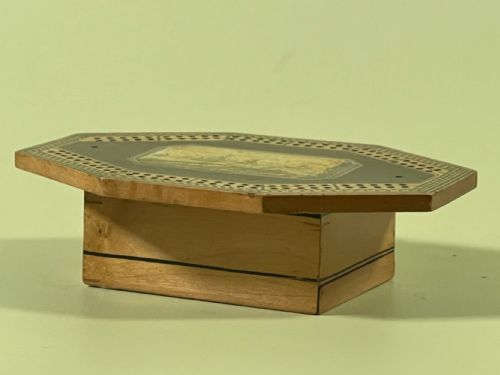 AN EARLY 1800S TUNBRIDGE WARE OCTAGONAL CRIBBAGE BOARD BOATING INTEREST - ADDITIONAL PHOTO 4
