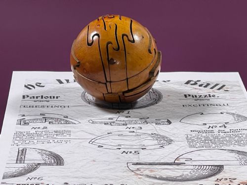 antique treen puzzle ball - CATEGORY: ANTIQUE MISCELLANEOUS - DATED 1900