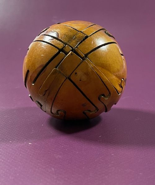 ANTIQUE TREEN PUZZLE BALL - ADDITIONAL PHOTO 2