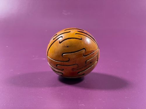 ANTIQUE TREEN PUZZLE BALL - ADDITIONAL PHOTO 3