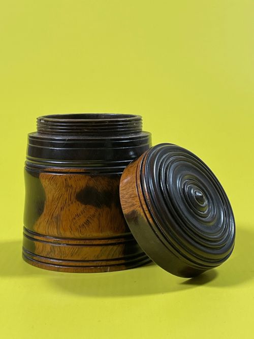 ANTIQUE LIGNUM VITAE POT TREEN - ADDITIONAL PHOTO 2
