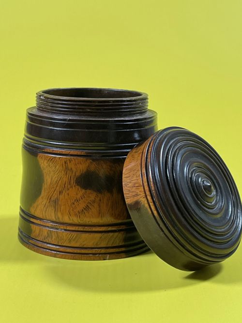 ANTIQUE LIGNUM VITAE POT TREEN - ADDITIONAL PHOTO 3