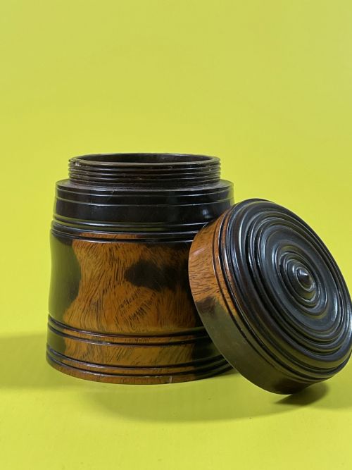 ANTIQUE LIGNUM VITAE POT TREEN - ADDITIONAL PHOTO 4