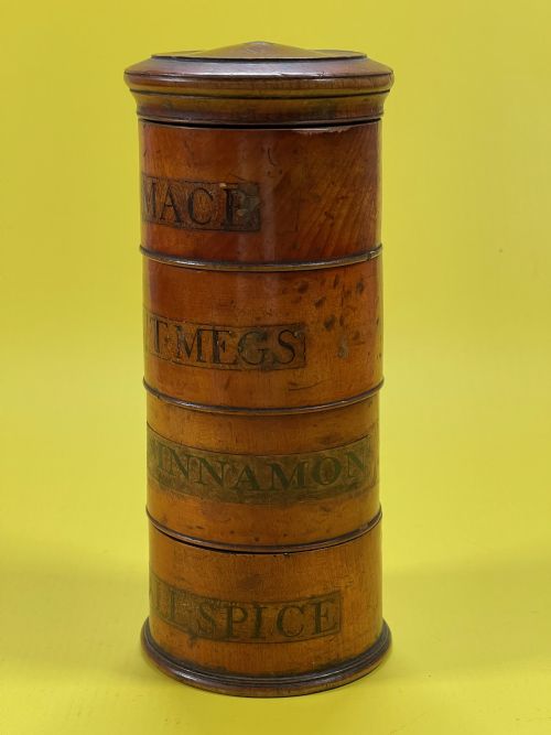 ANTIQUE CHERRY WOOD SPICE TOWER TREEN - ADDITIONAL PHOTO 8
