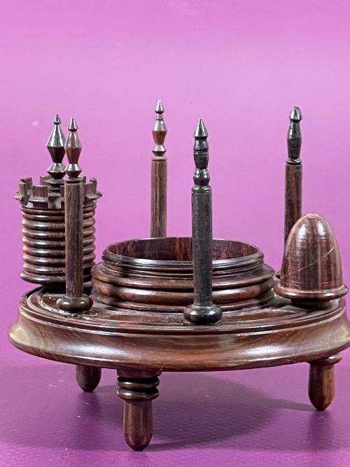 AN ANTIQUE ROSEWOOD CASTLE SEWING COMPANION - ADDITIONAL PHOTO 6