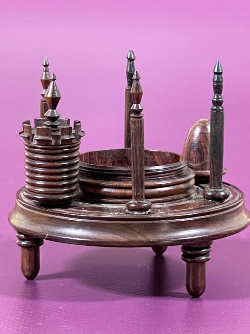 AN ANTIQUE ROSEWOOD CASTLE SEWING COMPANION - ADDITIONAL PHOTO 7