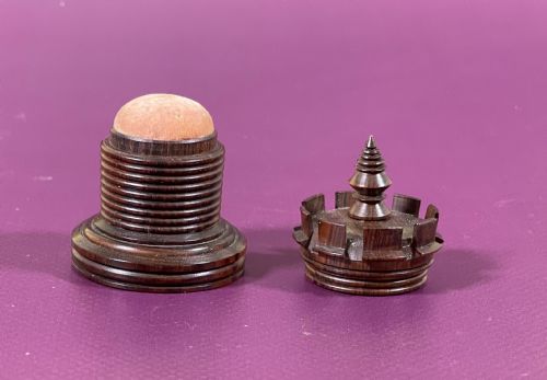 AN ANTIQUE ROSEWOOD CASTLE SEWING COMPANION - ADDITIONAL PHOTO 10