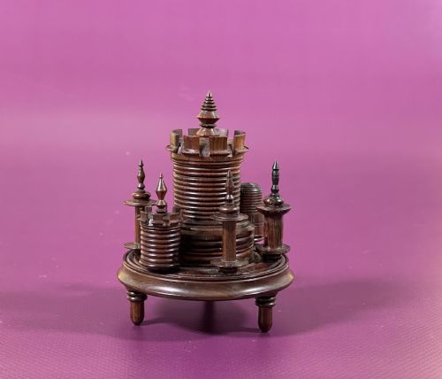 AN ANTIQUE ROSEWOOD CASTLE SEWING COMPANION - ADDITIONAL PHOTO 13