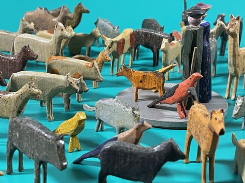ANTIQUE NOAHS ARK 90 ANIMALS BIRDS - ADDITIONAL PHOTO 1