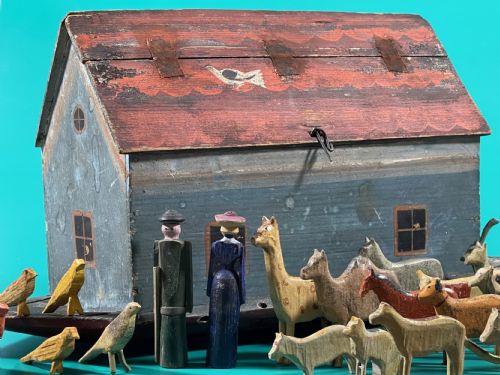 ANTIQUE NOAHS ARK 90 ANIMALS BIRDS - ADDITIONAL PHOTO 5