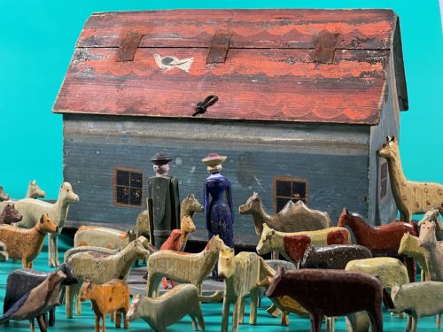 ANTIQUE NOAHS ARK 90 ANIMALS BIRDS - ADDITIONAL PHOTO 8