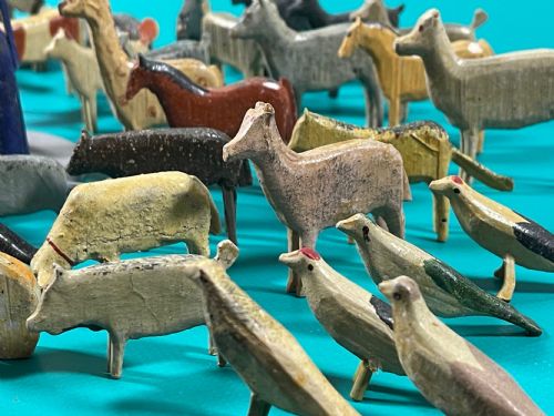 ANTIQUE NOAHS ARK 90 ANIMALS BIRDS - ADDITIONAL PHOTO 27