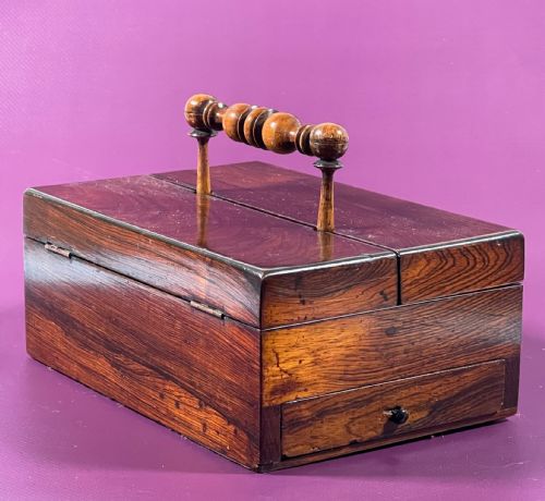 antique rosewood desk tidy writing box - CATEGORY: ANTIQUE BOXES - DATED 19TH CENTURY