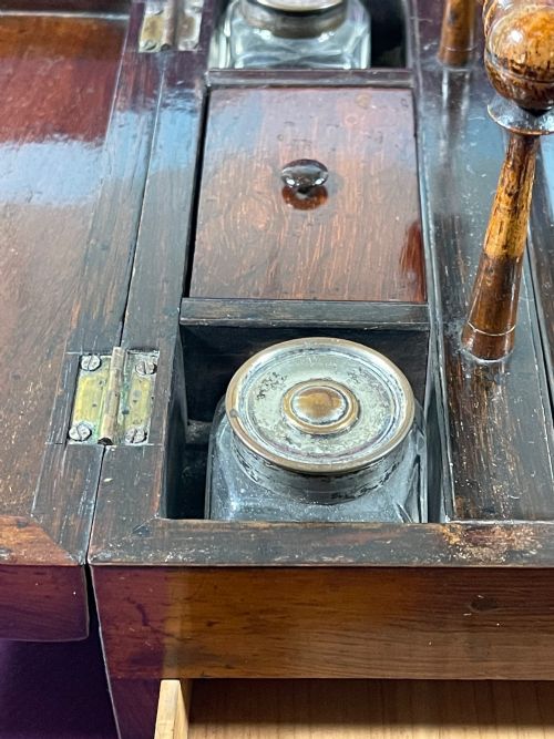 ANTIQUE ROSEWOOD DESK TIDY WRITING BOX - ADDITIONAL PHOTO 2