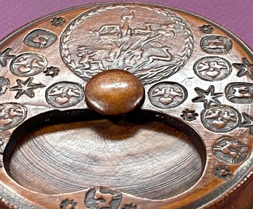 ANTIQUE TREEN MISERS SNUFF BOX STAGS BIRDS HEARTS - ADDITIONAL PHOTO 6