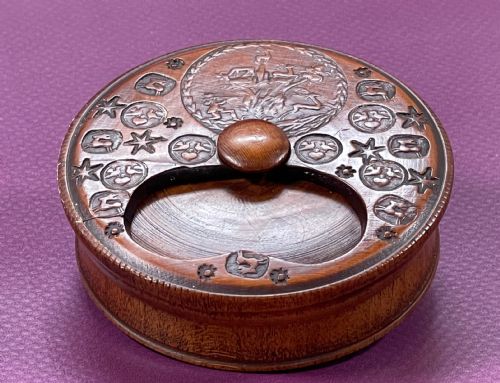 ANTIQUE TREEN MISERS SNUFF BOX STAGS BIRDS HEARTS - ADDITIONAL PHOTO 7