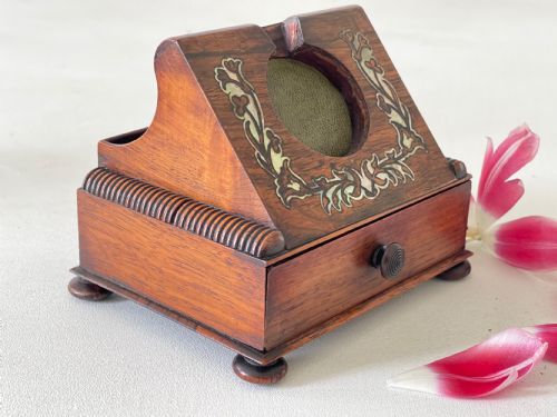 ANTIQUE ROSEWOOD POCKET WATCH HOLDER - ADDITIONAL PHOTO 2