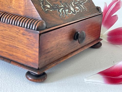 ANTIQUE ROSEWOOD POCKET WATCH HOLDER - ADDITIONAL PHOTO 4