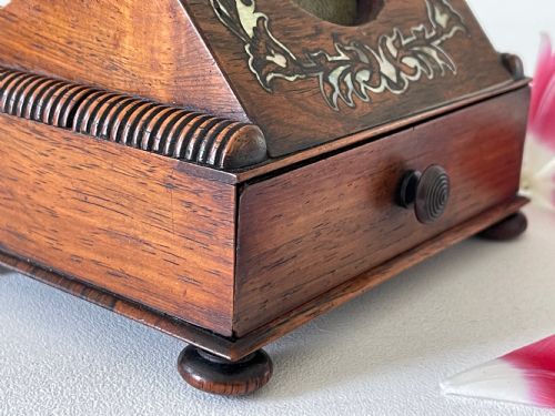 ANTIQUE ROSEWOOD POCKET WATCH HOLDER - ADDITIONAL PHOTO 5