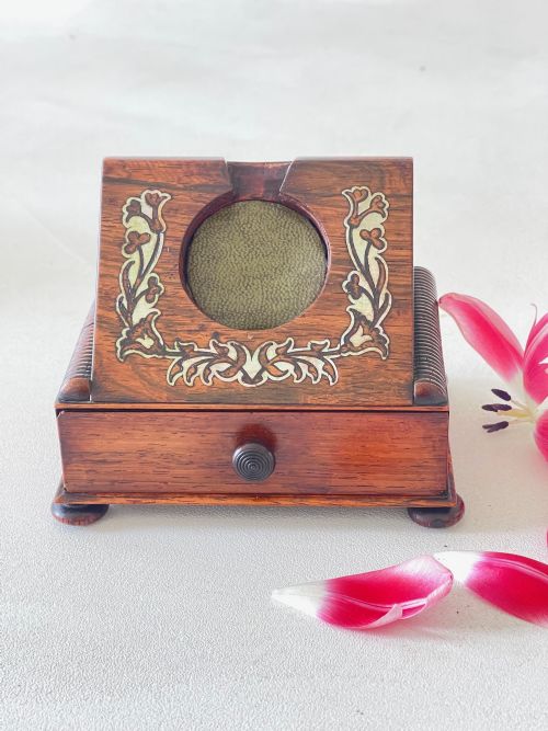 ANTIQUE ROSEWOOD POCKET WATCH HOLDER - ADDITIONAL PHOTO 6