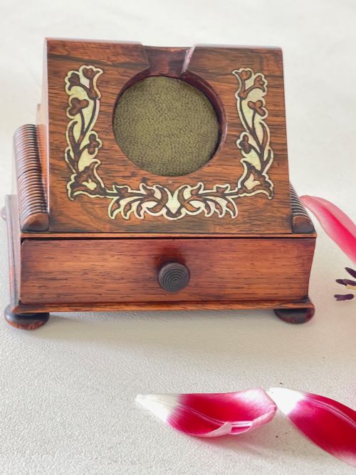 ANTIQUE ROSEWOOD POCKET WATCH HOLDER - ADDITIONAL PHOTO 7