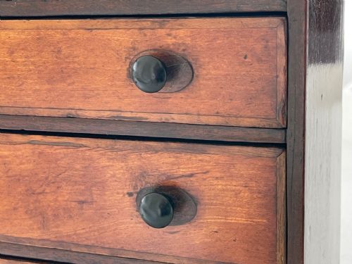 AN EARLY 1800S MINI CHEST OF DRAWERS FRUITWOOD - ADDITIONAL PHOTO 2