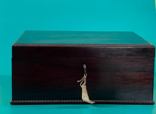 ANTIQUE ROSEWOOD SEWING BOX FULL OF SEWING ITEMS - ADDITIONAL PHOTO 2